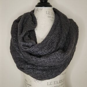 Christina Lee charcoal grey knit infinity scarf